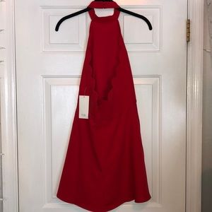 Tobi Red Scalloped Dress Small